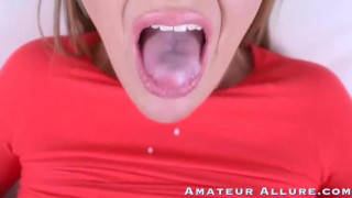 Kandace swallows a load at Amateur Allure.