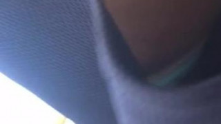 Pretty girl working at sunway pyramid again! This time u can see a bit of her blue underware below that shorts ?