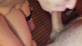 Part 2 of 2 - After fucking my throat once and cumming all over my face, he kept me tied up and fucked my throat even harder. If you close, you will saliva dripping from his balls as he fucks my throat with no breaks then shoves it down my throat forcin