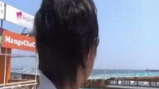 「中はやめて！赤ちゃんデキるからぁあーーッ！」海岸で捕獲した美巨乳若妻に生中出しｗ