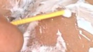 エロ東洋猫シェービングと肛門の侵略