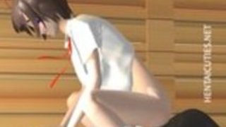 セクシーな3Dアニメの可愛い人は外に釘を取得します