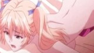 アニメふしだらな女は、ピンクのディルドを楽しんでいます